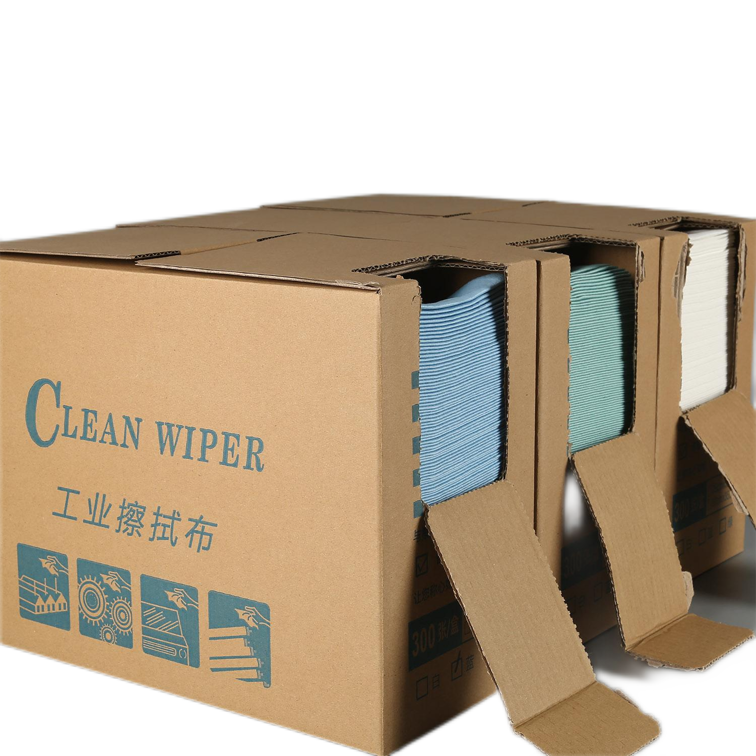 Industrial Workplace Cleaning Lint Free Disposable Blue Nonwoven Cleanroom Wipers