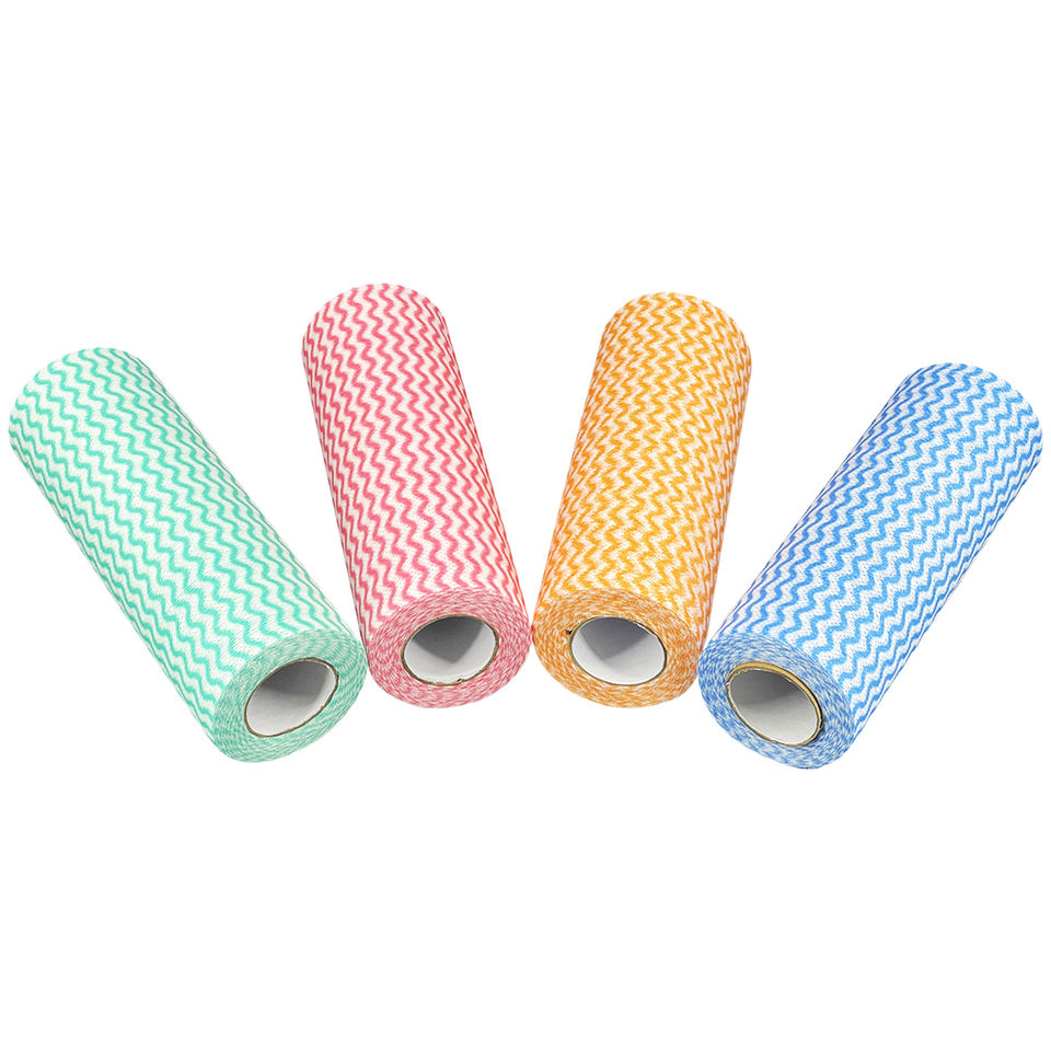 Hot Popular Wood Pulp Non-Woven 1/Roll 50 pcs Fabric Disposable Cleaning Cloth Roll Paper Towels Non Woven Fabric Rolls