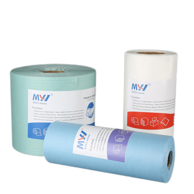 Nonwoven Cellulose Industrial Paper Rolls Dust Remove Lint Free Wood Pulp Polyester Cleanroom Wipers Roll