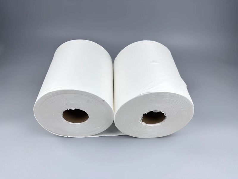 China Manufacturers Woodpulp Polyester Cleanroom Wiper Nonwoven Cleaning Paper Wiping Roll