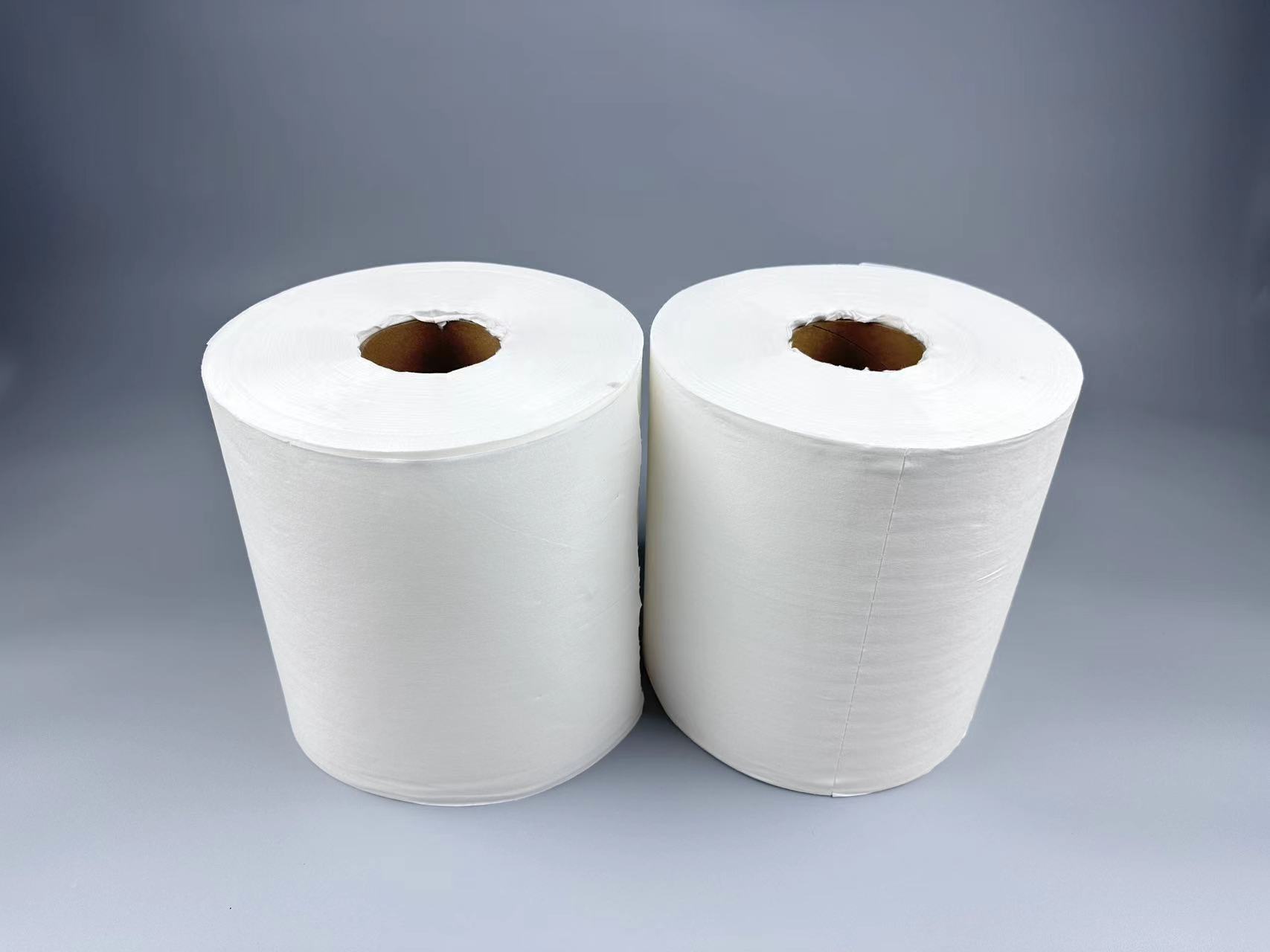 China Manufacturers Woodpulp Polyester Cleanroom Wiper Nonwoven Cleaning Paper Wiping Roll