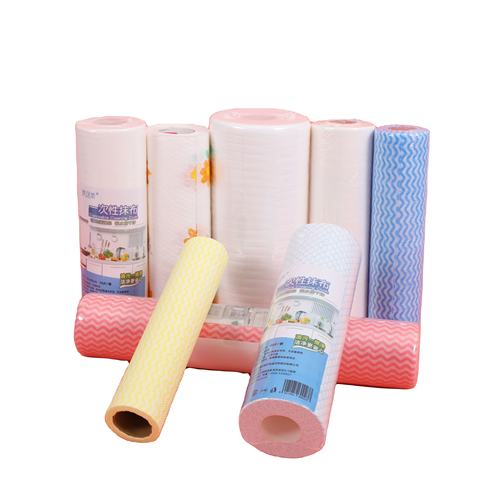 Hot Popular Wood Pulp Non-Woven 1/Roll 50 pcs Fabric Disposable Cleaning Cloth Roll Paper Towels Non Woven Fabric Rolls