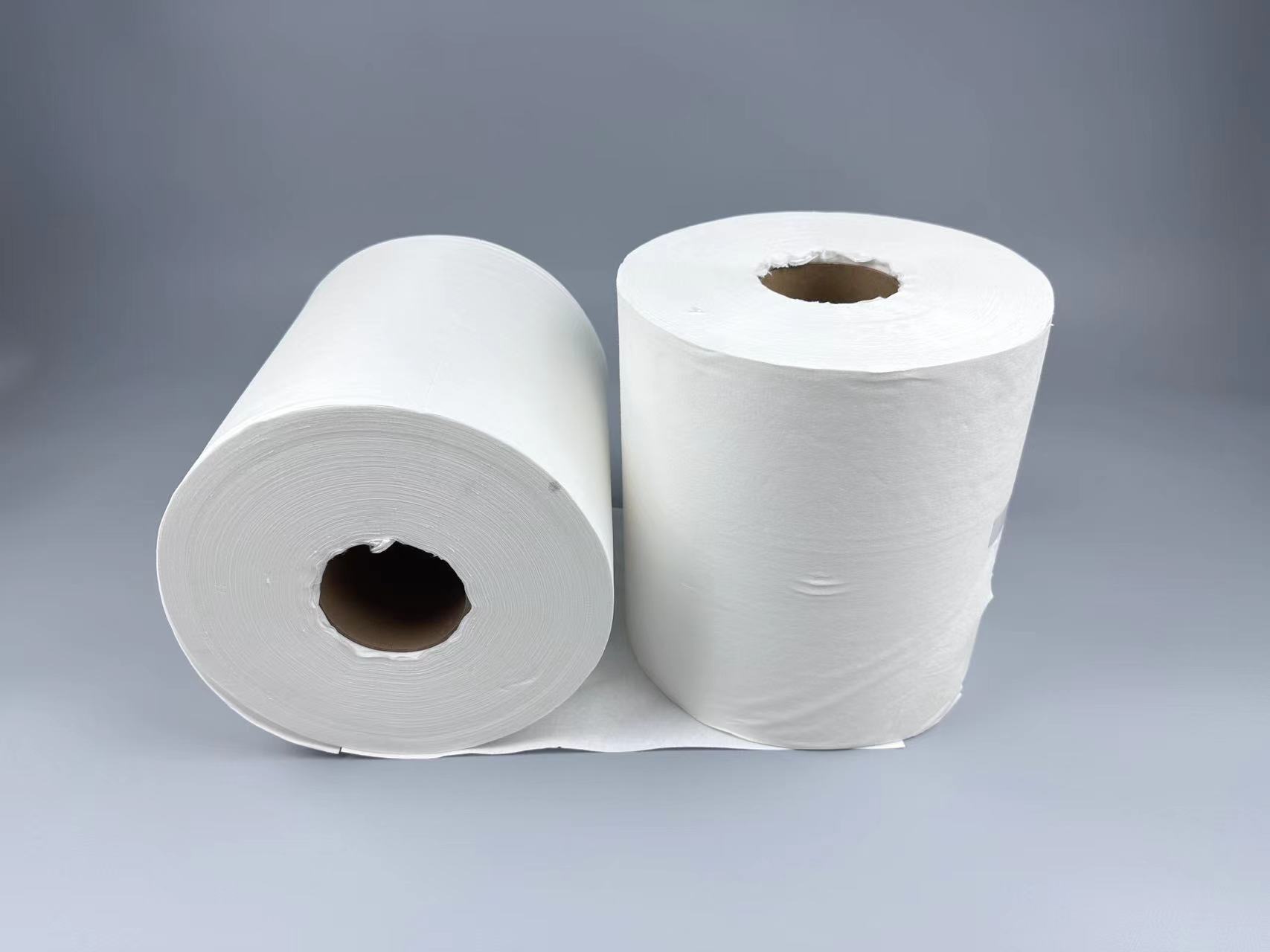 China Manufacturers Woodpulp Polyester Cleanroom Wiper Nonwoven Cleaning Paper Wiping Roll