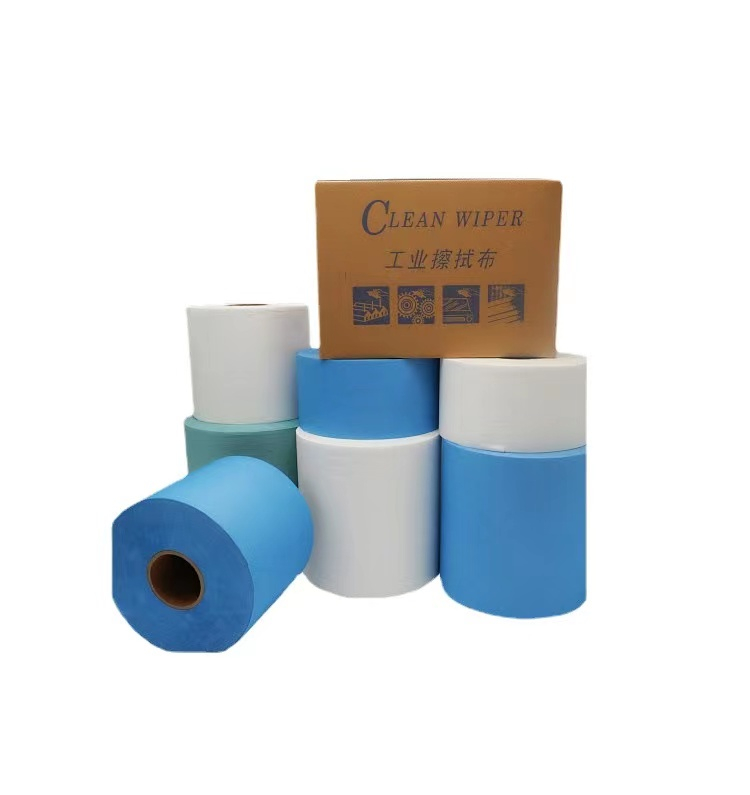 Hot Sale Industrial Wiping Super Absorbent Blue Cleaning Wiper Paper Roll