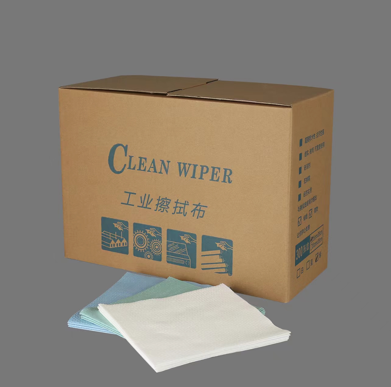 Automobile Engines Mould Oils Quarter-fold Industrial Non-Woven Lint Free Cleaning Wipers